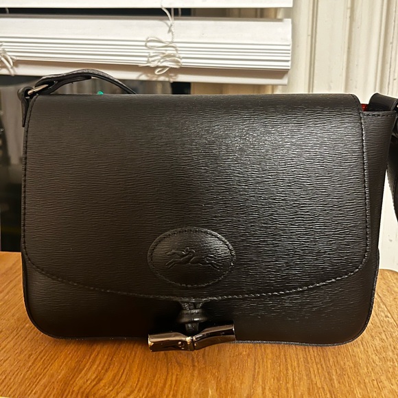 Longchamp Roseau Classic Pebbled Black Leather Crossbody - Picture 11 of 11